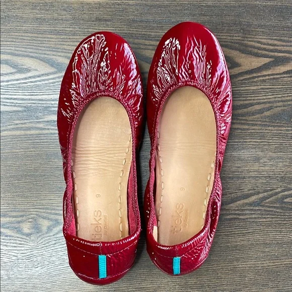 Tieks Ruby Red Patent Leather Ballet Flats - Picture 12 of 16